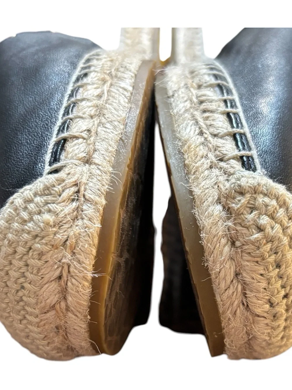 kate spade Black and Cream Scalloped Espadrille Flats